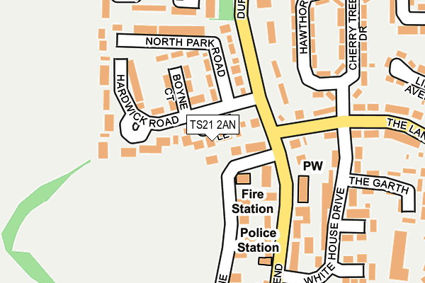 TS21 2AN map - OS OpenMap – Local (Ordnance Survey)