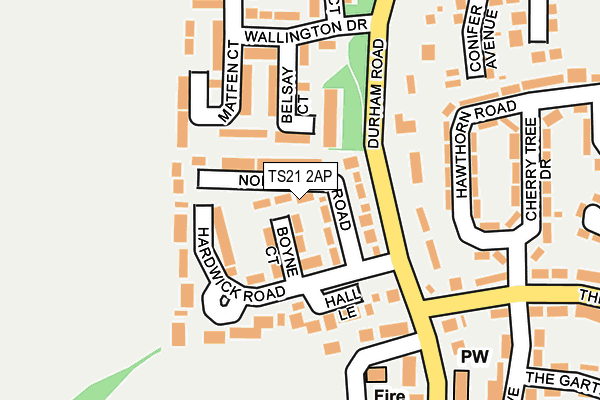 TS21 2AP map - OS OpenMap – Local (Ordnance Survey)