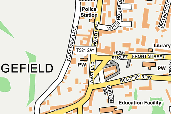 TS21 2AY map - OS OpenMap – Local (Ordnance Survey)