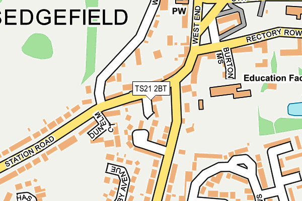 TS21 2BT map - OS OpenMap – Local (Ordnance Survey)