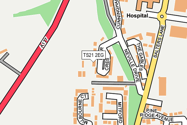TS21 2EG map - OS OpenMap – Local (Ordnance Survey)