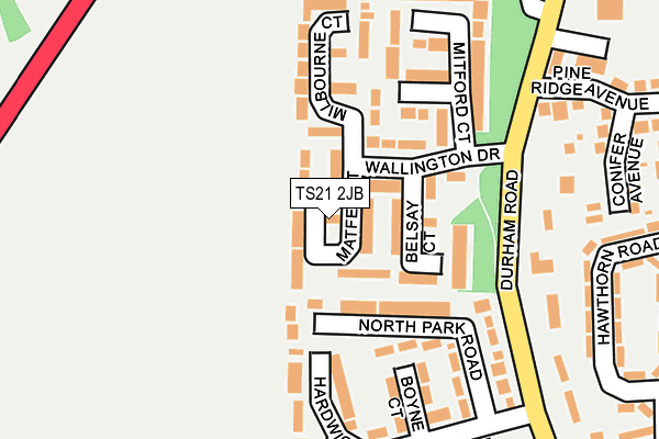 TS21 2JB map - OS OpenMap – Local (Ordnance Survey)