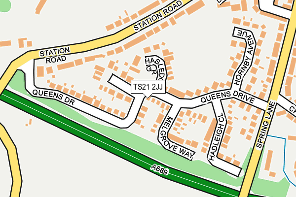 TS21 2JJ map - OS OpenMap – Local (Ordnance Survey)