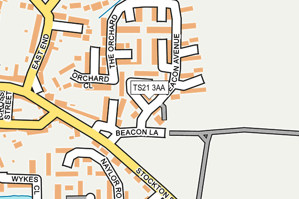 TS21 3AA map - OS OpenMap – Local (Ordnance Survey)