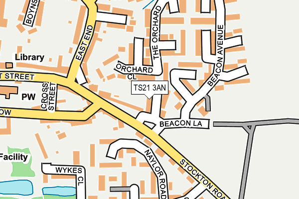 TS21 3AN map - OS OpenMap – Local (Ordnance Survey)