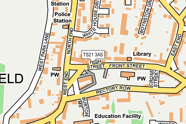 TS21 3AS map - OS OpenMap – Local (Ordnance Survey)
