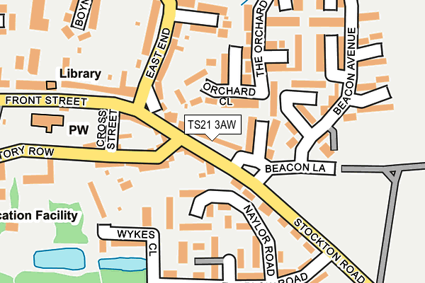TS21 3AW map - OS OpenMap – Local (Ordnance Survey)