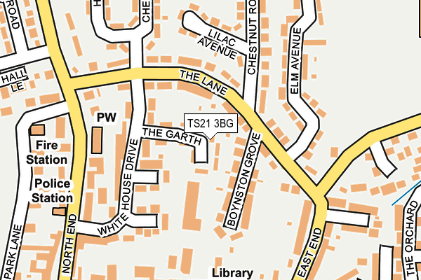 TS21 3BG map - OS OpenMap – Local (Ordnance Survey)