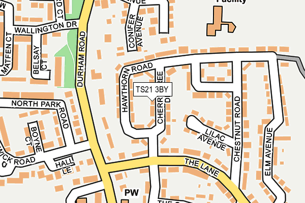 TS21 3BY map - OS OpenMap – Local (Ordnance Survey)