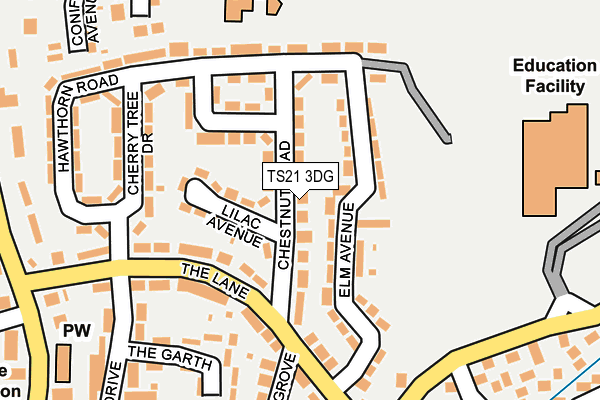 TS21 3DG map - OS OpenMap – Local (Ordnance Survey)