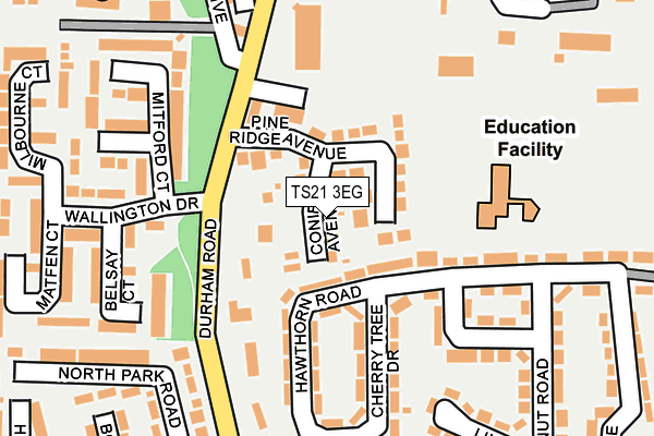 TS21 3EG map - OS OpenMap – Local (Ordnance Survey)