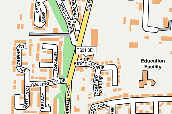 TS21 3EH map - OS OpenMap – Local (Ordnance Survey)