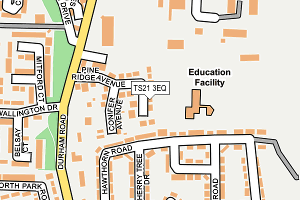 TS21 3EQ map - OS OpenMap – Local (Ordnance Survey)