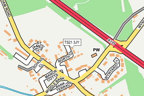 TS21 3JY map - OS OpenMap – Local (Ordnance Survey)