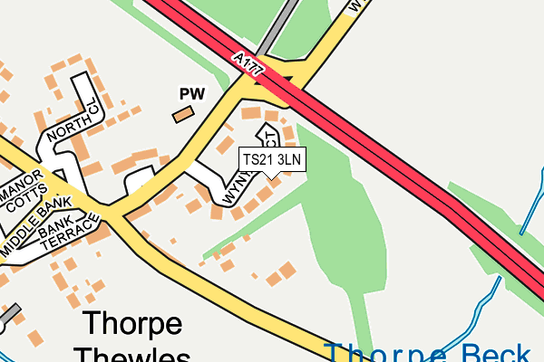 TS21 3LN map - OS OpenMap – Local (Ordnance Survey)