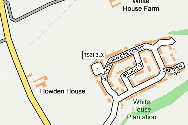 TS21 3LX map - OS OpenMap – Local (Ordnance Survey)