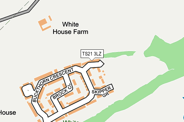 TS21 3LZ map - OS OpenMap – Local (Ordnance Survey)