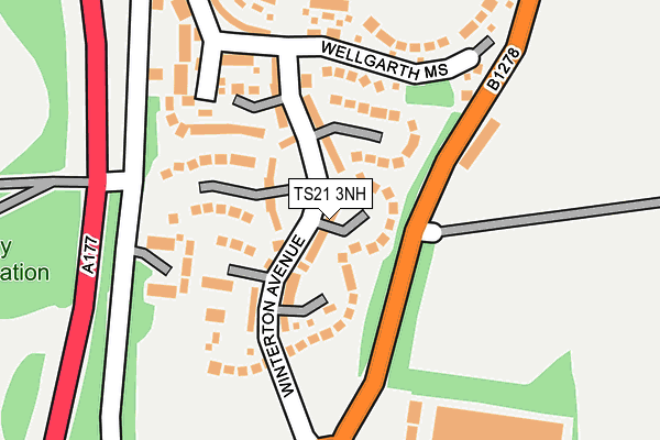 TS21 3NH map - OS OpenMap – Local (Ordnance Survey)