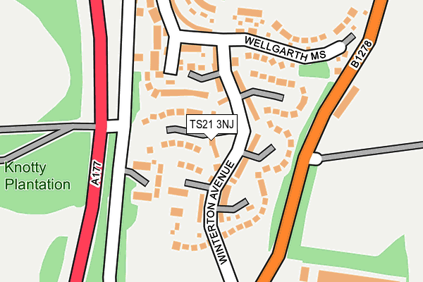 TS21 3NJ map - OS OpenMap – Local (Ordnance Survey)