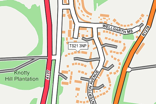 TS21 3NP map - OS OpenMap – Local (Ordnance Survey)