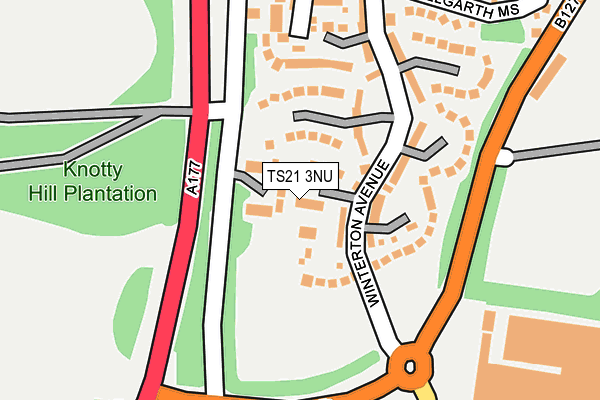 TS21 3NU map - OS OpenMap – Local (Ordnance Survey)