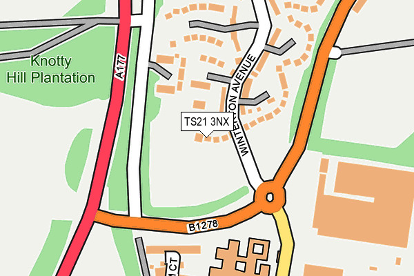 TS21 3NX map - OS OpenMap – Local (Ordnance Survey)