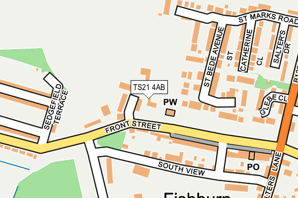 TS21 4AB map - OS OpenMap – Local (Ordnance Survey)