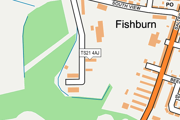 TS21 4AJ map - OS OpenMap – Local (Ordnance Survey)