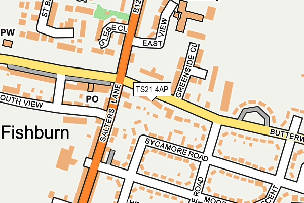 TS21 4AP map - OS OpenMap – Local (Ordnance Survey)