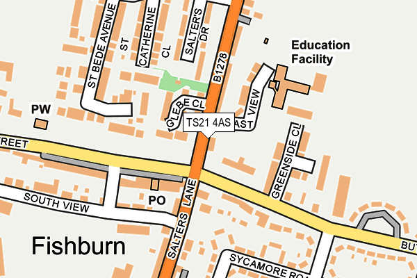 TS21 4AS map - OS OpenMap – Local (Ordnance Survey)