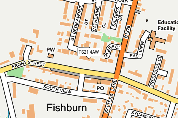 TS21 4AW map - OS OpenMap – Local (Ordnance Survey)