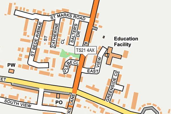 TS21 4AX map - OS OpenMap – Local (Ordnance Survey)