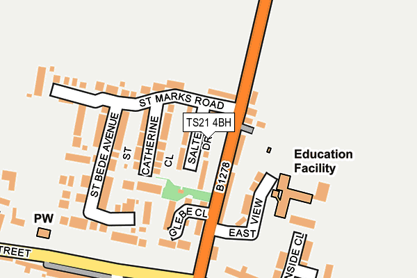 TS21 4BH map - OS OpenMap – Local (Ordnance Survey)