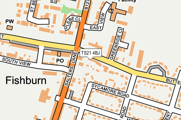 TS21 4BJ map - OS OpenMap – Local (Ordnance Survey)