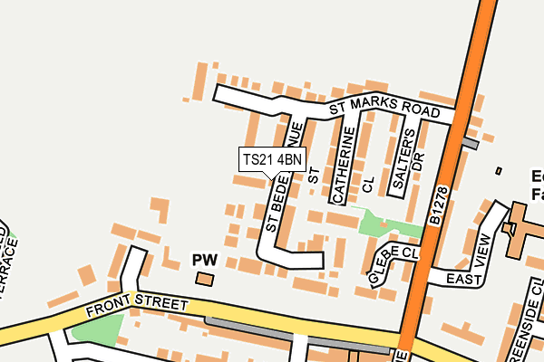 TS21 4BN map - OS OpenMap – Local (Ordnance Survey)