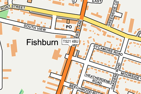 TS21 4BU map - OS OpenMap – Local (Ordnance Survey)