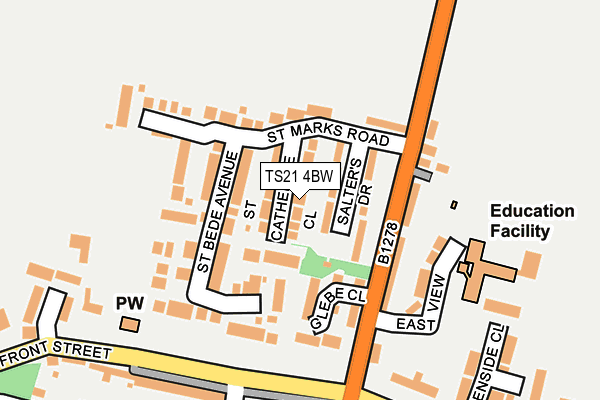 TS21 4BW map - OS OpenMap – Local (Ordnance Survey)