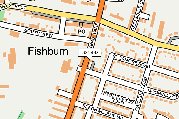 TS21 4BX map - OS OpenMap – Local (Ordnance Survey)