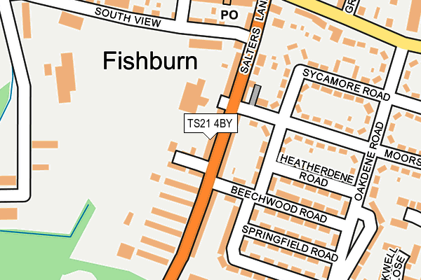 TS21 4BY map - OS OpenMap – Local (Ordnance Survey)