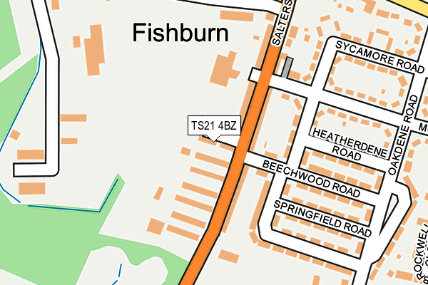 TS21 4BZ map - OS OpenMap – Local (Ordnance Survey)