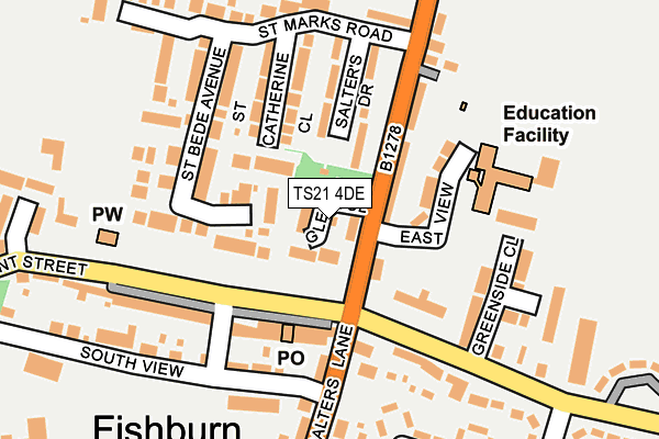 TS21 4DE map - OS OpenMap – Local (Ordnance Survey)