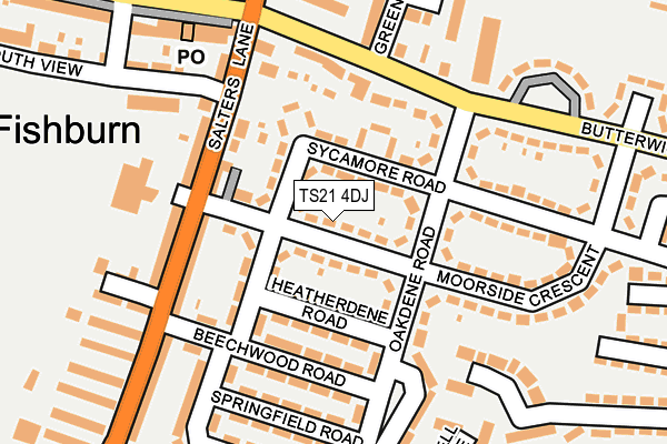 TS21 4DJ map - OS OpenMap – Local (Ordnance Survey)