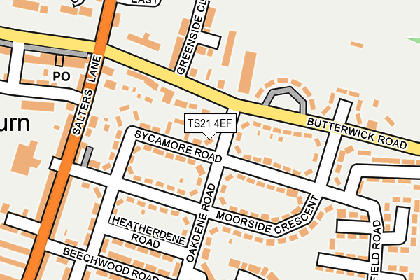 TS21 4EF map - OS OpenMap – Local (Ordnance Survey)