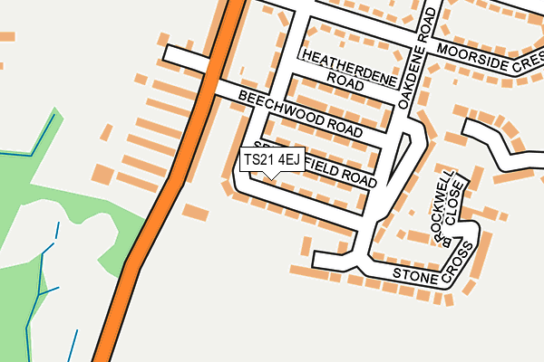 TS21 4EJ map - OS OpenMap – Local (Ordnance Survey)