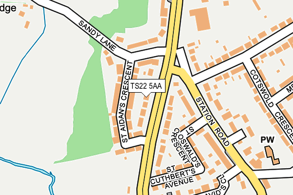 TS22 5AA map - OS OpenMap – Local (Ordnance Survey)