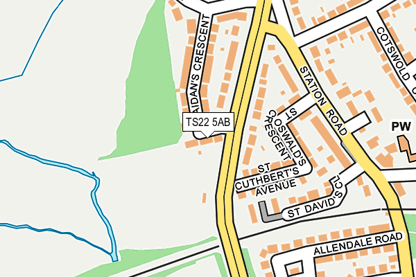 TS22 5AB map - OS OpenMap – Local (Ordnance Survey)