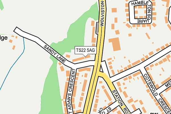 TS22 5AG map - OS OpenMap – Local (Ordnance Survey)