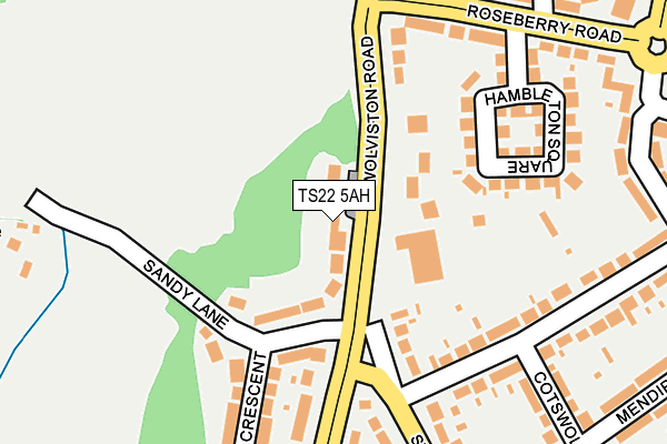 TS22 5AH map - OS OpenMap – Local (Ordnance Survey)