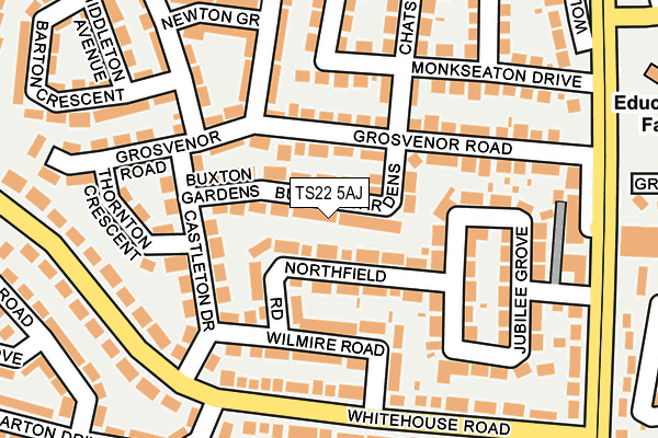 TS22 5AJ map - OS OpenMap – Local (Ordnance Survey)