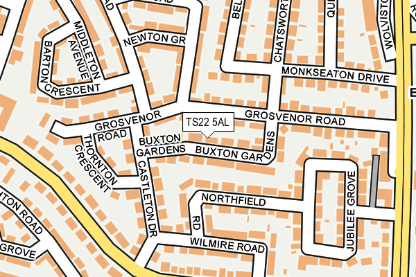 TS22 5AL map - OS OpenMap – Local (Ordnance Survey)